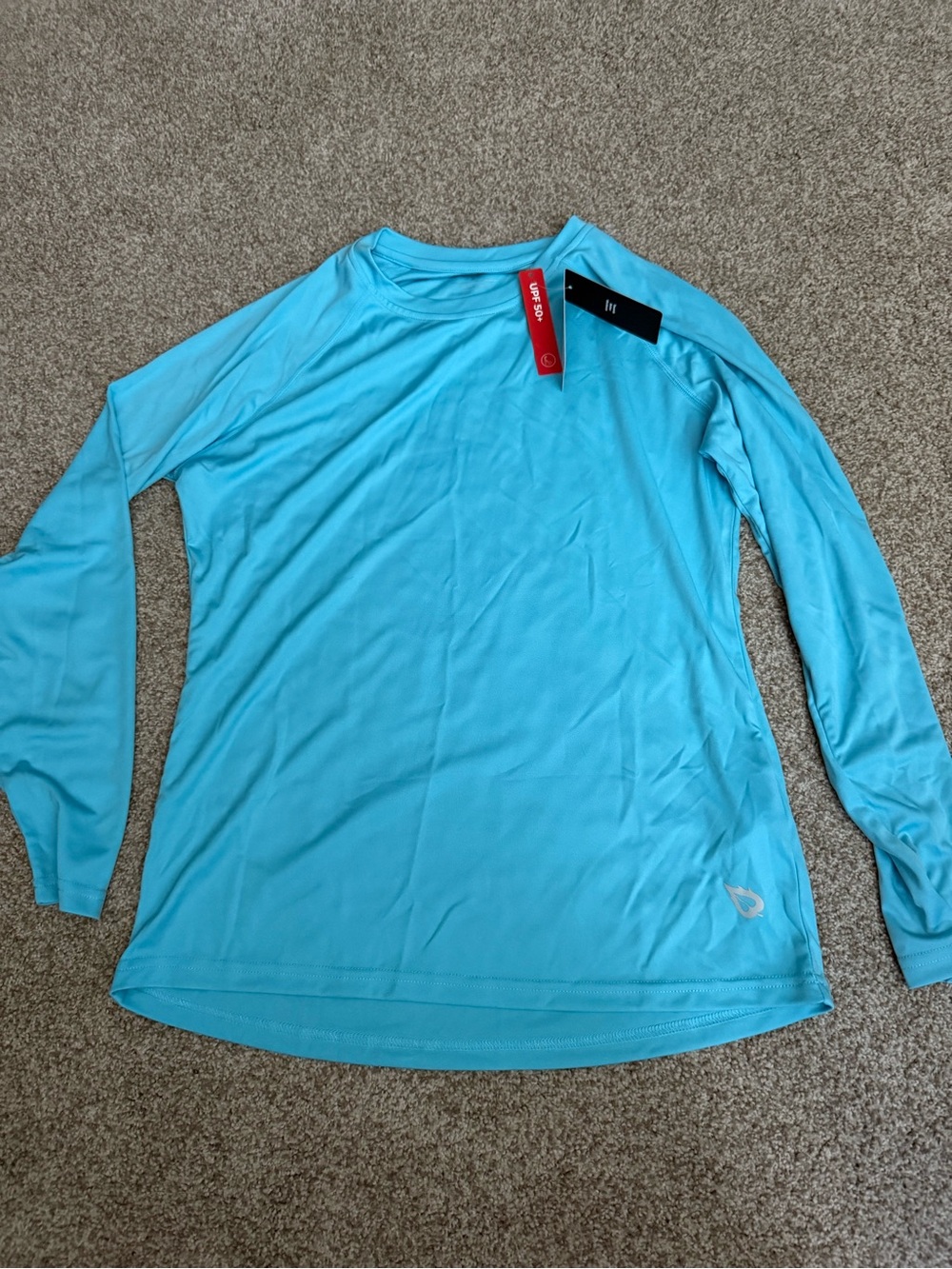Baleaf Women's Long-Sleeve Performance Top in Aqua Blue spf 50 swim top